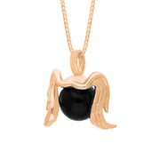 9ct Rose Gold Whitby Jet Zodiac Virgo 10mm Bead Pendant