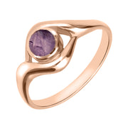 9ct Rose Gold Blue John Round Twist Ring, R030.