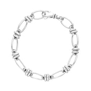 9ct White Gold Handmade Cable Chain Bracelet