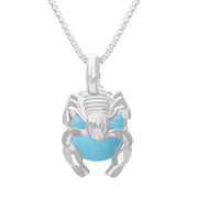 9ct White Gold Turquoise Zodiac Scorpio 10mm Bead Pendant, P3618.