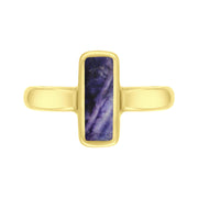 9ct Yellow Gold Blue John Slim Oblong Ring