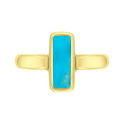 9ct Yellow Gold Turquoise Slim Oblong Ring