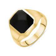 9ct Yellow Gold Whitby Jet Cut Corner Signet Ring