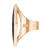 9ct Rose Gold Blue John Hallmark Large Rhombus Ring