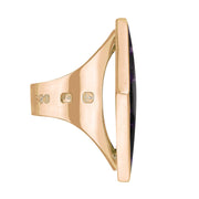 9ct Rose Gold Blue John Hallmark Large Rhombus Ring