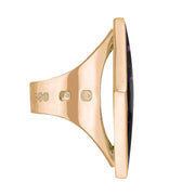 9ct Rose Gold Blue John Hallmark Large Rhombus Ring