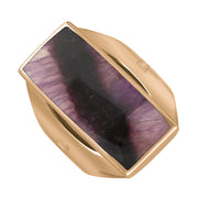 9ct Rose Gold Blue John Hallmark Medium Oblong Ring. R065_FH