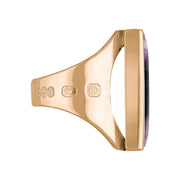 9ct Rose Gold Blue John Hallmark Medium Oblong Ring