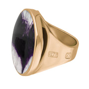 9ct Rose Gold Blue John Hallmark Medium Round Ring