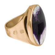 9ct Rose Gold Blue John Hallmark Medium Round Ring