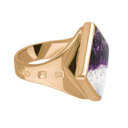 9ct Rose Gold Blue John Hallmark Small Rhombus Ring