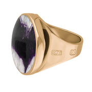 9ct Rose Gold Blue John Hallmark Small Round Ring