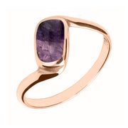 9ct Rose Gold Blue John Oblong Twist Ring. R001.