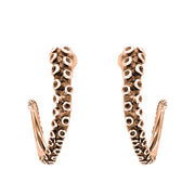 9ct Rose Gold Tentacle Hoop Earrings, E2460