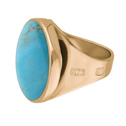 9ct Rose Gold Turquoise Hallmark Small Round Ring