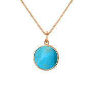 9ct Rose Gold Turquoise Zodiac Capricorn Round Necklace, P3599._2