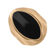 9ct Rose Gold Whitby Jet Hallmark Medium Oval Ring, R012_FH.