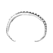 18ct White Gold Whitby Jet Tentacle Bangle