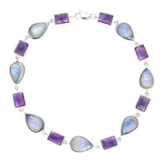 9ct White Gold Amethyst Moonstone Bracelet D BUNQ0000157