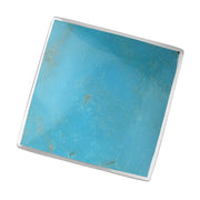 9ct White Gold Turquoise Hallmark Large Rhombus Ring. R608_FH.