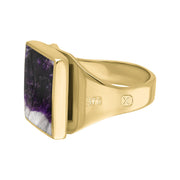 9ct Yellow Gold Blue John Hallmark Small Square Ring