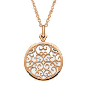 9ct Rose Gold Bauxite Flore Filigree Necklace P2339C