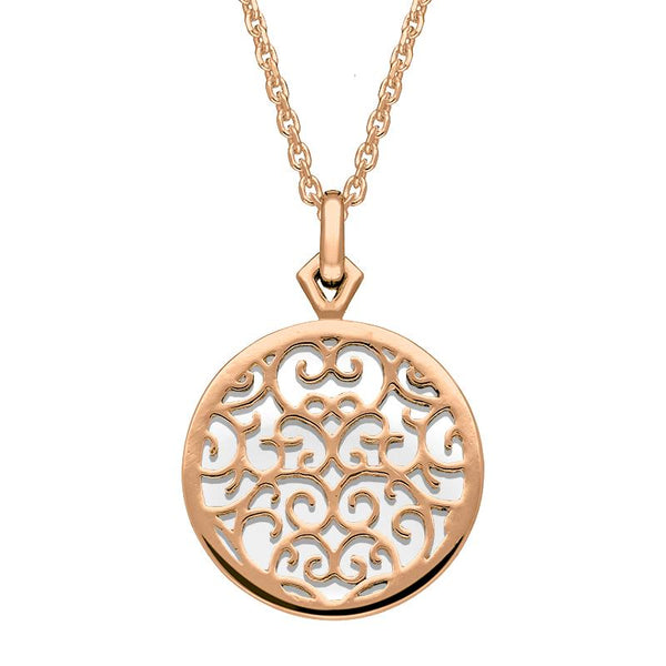 9ct Rose Gold Bauxite Flore Filigree Necklace P2339C