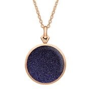 9ct Rose Gold Blue Goldstone Flore Filigree Necklace P2339C