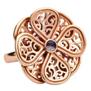 9ct Rose Gold Blue John Flore Eight Petal Flower Ring R808