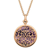 9ct Rose Gold Blue John Flore Filigree Necklace P2339C