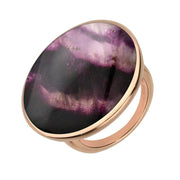 9ct Rose Gold Blue John Round Ring, R652