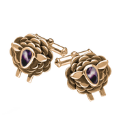 9ct Rose Gold Blue John Sheep Cufflinks, CL547.