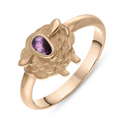 9ct Rose Gold Blue John Sheep Ring, R1245.