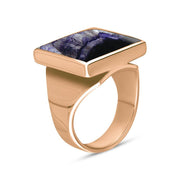 9ct Rose Gold Blue John Small Square Ring, R603_2