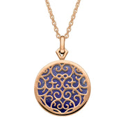 9ct Rose Gold Lapis Lazuli Flore Filigree Necklace P2339C