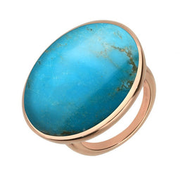 9ct Rose Gold Turquoise Round Ring, R652