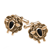 9ct Rose Gold Whitby Jet Sheep Cufflinks, CL547.