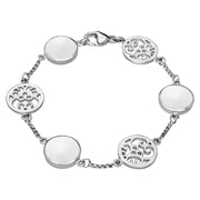 9ct White Gold Bauxite Flore Filigree Bracelet B943