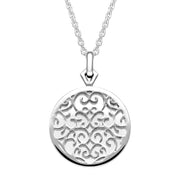 9ct White Gold Bauxite Flore Filigree Necklace P2339C