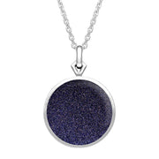 9ct White Gold Blue Goldstone Flore Filigree Necklace P2339C_2