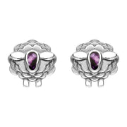 9ct White Gold Blue John Sheep Stud Earrings, E2530.