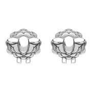 9ct White Gold Sheep Stud Earrings, E2531.