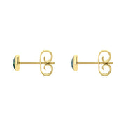 9ct Yellow Gold Abalone 4mm Classic Small Round Stud Earrings, E001.