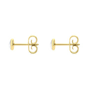 9ct Yellow Gold Bauxite 4mm Classic Small Round Stud Earrings, E001.