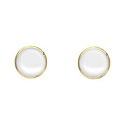 9ct Yellow Gold Bauxite 4mm Classic Small Round Stud Earrings, E001.