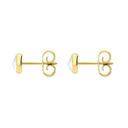 9ct Yellow Gold Bauxite 5mm Classic Small Round Stud Earrings, E002.