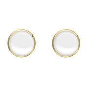 9ct Yellow Gold Bauxite 6mm Classic Medium Round Stud Earrings, E003.