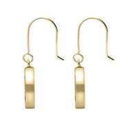 9ct Yellow Gold Bauxite Round Large Tree of Life Leaves Drop Earrings, E2427