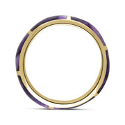 9ct Yellow Gold Blue John 6mm Gap Wedding Band Ring, R588.