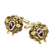 9ct Yellow Gold Blue John Sheep Cufflinks, CL547.